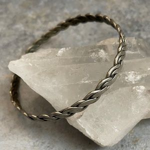Vintage Sterling Silver Braided Bangle Bracelet